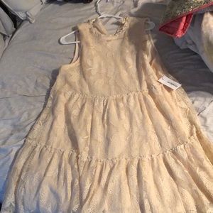Red dress boutique cream dress